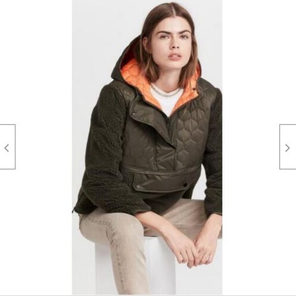 NWT Veronica Beard Leo Sherpa Fleece Quilted Pullover Jacket XL - Picture 3 of 12